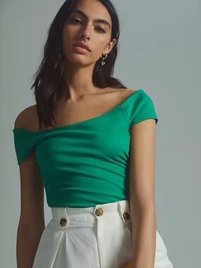 NWT Anthropologie Maeve Off-Shoulder Crop Top